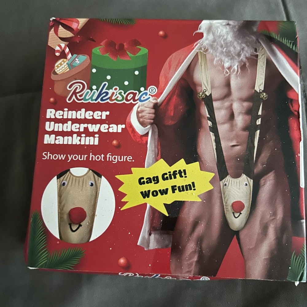 Reindeer Underwear Mankini - Red